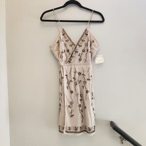 NWT Altar'd State Analia Mini Wraparound Cocktail Dress Beaded Sequined Formal S